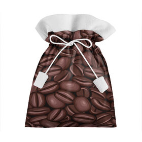 Подарочный 3D мешок с принтом Зёрна кофе в Петрозаводске, 100% полиэстер | Размер: 29*39 см | Тематика изображения на принте: beans | coffee | бобы | паттерн