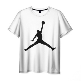 Мужская футболка 3D с принтом Michael Jordan в Петрозаводске, 100% полиэфир | прямой крой, круглый вырез горловины, длина до линии бедер | Тематика изображения на принте: логотип майкл джордан