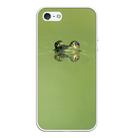 Чехол для iPhone 5/5S матовый с принтом Лягушка в Петрозаводске, Силикон | Область печати: задняя сторона чехла, без боковых панелей | болото | жаба | животные | лягушка