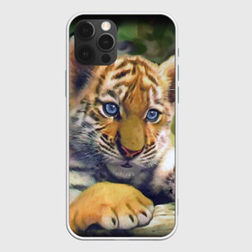 Чехол для iPhone 12 Pro с принтом Тигренок в Петрозаводске, силикон | область печати: задняя сторона чехла, без боковых панелей | животные | котенок | кошка. кот | тигр | тигренок