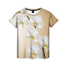 Женская футболка 3D с принтом Orhid в Петрозаводске, 100% полиэфир ( синтетическое хлопкоподобное полотно) | прямой крой, круглый вырез горловины, длина до линии бедер | девушки | красота | орхидея | прелесть | цветы