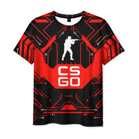 Мужская футболка 3D с принтом CS:GO в Петрозаводске, 100% полиэфир | прямой крой, круглый вырез горловины, длина до линии бедер | counter strike | team | игра | игрок | коммандос | стрелок
