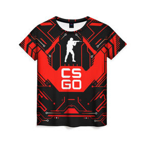 Женская футболка 3D с принтом CS:GO в Петрозаводске, 100% полиэфир ( синтетическое хлопкоподобное полотно) | прямой крой, круглый вырез горловины, длина до линии бедер | counter strike | team | игра | игрок | коммандос | стрелок