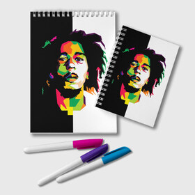 Блокнот с принтом Bob Marley в Петрозаводске, 100% бумага | 48 листов, плотность листов — 60 г/м2, плотность картонной обложки — 250 г/м2. Листы скреплены удобной пружинной спиралью. Цвет линий — светло-серый
 | боб марли | поп арт