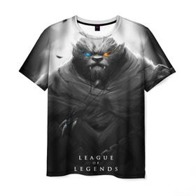 Мужская футболка 3D с принтом Rengar LoL в Петрозаводске, 100% полиэфир | прямой крой, круглый вырез горловины, длина до линии бедер | league of legends | lol | rengar | лига легенд | лол | ренгар | тигр