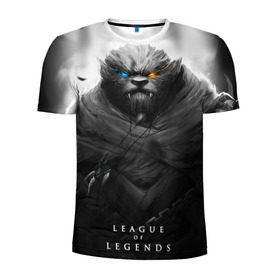 Мужская футболка 3D спортивная с принтом Rengar LoL в Петрозаводске, 100% полиэстер с улучшенными характеристиками | приталенный силуэт, круглая горловина, широкие плечи, сужается к линии бедра | league of legends | lol | rengar | лига легенд | лол | ренгар | тигр