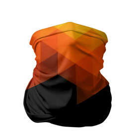Бандана-труба 3D с принтом Trianse в Петрозаводске, 100% полиэстер, ткань с особыми свойствами — Activecool | плотность 150‒180 г/м2; хорошо тянется, но сохраняет форму | Тематика изображения на принте: оранжевый | полигон | треугольники | черный