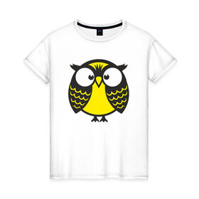 Женская футболка хлопок с принтом Совушка-сова в Петрозаводске, 100% хлопок | прямой крой, круглый вырез горловины, длина до линии бедер, слегка спущенное плечо | 