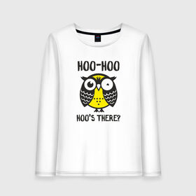 Женский лонгслив хлопок с принтом Owl. Hoo-hoo! в Петрозаводске, 100% хлопок |  | bird | owl | няша | птица | сова | совунья | совушка | сыч