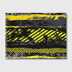 Альбом для рисования с принтом Grunge Line в Петрозаводске, 100% бумага
 | матовая бумага, плотность 200 мг. | желтый | полосы | серый | черный