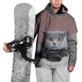Накидка на куртку 3D с принтом Котик фотограф в Петрозаводске, 100% полиэстер |  | кот | котик | кошка | объектив | фотоаппарат | фотограф