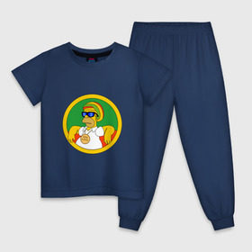 Детская пижама хлопок с принтом Раста-Гомер в Петрозаводске, 100% хлопок |  брюки и футболка прямого кроя, без карманов, на брюках мягкая резинка на поясе и по низу штанин
 | гомер | мульт | симпсоны