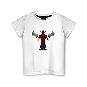 Детская футболка хлопок с принтом Скелет с дикого запада в Петрозаводске, 100% хлопок | круглый вырез горловины, полуприлегающий силуэт, длина до линии бедер | 