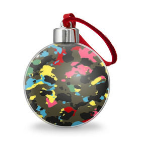 Ёлочный шар с принтом Цветной камуфляж в Петрозаводске, Пластик | Диаметр: 77 мм | маскировка | пестрый | разноцветный | яркий