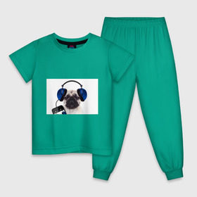 Детская пижама хлопок с принтом Мопс в наушниках в Петрозаводске, 100% хлопок |  брюки и футболка прямого кроя, без карманов, на брюках мягкая резинка на поясе и по низу штанин
 | Тематика изображения на принте: дворняжка | домашние животные | любимец | мопс | пес | песик | питомец | собака | собачка