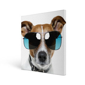 Холст квадратный с принтом Джек Рассел в очках в Петрозаводске, 100% ПВХ |  | волкодав | дворняжка | джек | джек рассел | домашние животные | любимец | мопс | овчарка | пес | песик | питомец | рассел | сенбернар | собака | собачка