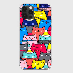 Чехол для iPhone 12 Pro Max с принтом Котики в Петрозаводске, Силикон |  | Тематика изображения на принте: кошки | паттерн | разноцветный | яркий