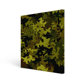 Холст квадратный с принтом Camouflage в Петрозаводске, 100% ПВХ |  | камуфляж | хаки