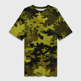 Платье-футболка 3D с принтом Camouflage в Петрозаводске,  |  | камуфляж | хаки