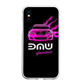 Чехол для iPhone XS Max матовый с принтом BMW glamour в Петрозаводске, Силикон | Область печати: задняя сторона чехла, без боковых панелей | bmw | m5 | pink | авто | автомобиль | бмв | гламур | машина | розовый | стиль | тачка | элита