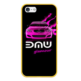 Чехол для iPhone 5/5S матовый с принтом BMW glamour в Петрозаводске, Силикон | Область печати: задняя сторона чехла, без боковых панелей | bmw | m5 | pink | авто | автомобиль | бмв | гламур | машина | розовый | стиль | тачка | элита