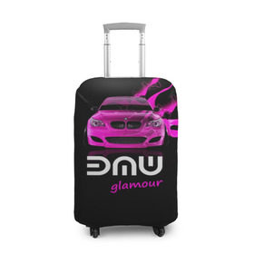 Чехол для чемодана 3D с принтом BMW glamour в Петрозаводске, 86% полиэфир, 14% спандекс | двустороннее нанесение принта, прорези для ручек и колес | bmw | m5 | pink | авто | автомобиль | бмв | гламур | машина | розовый | стиль | тачка | элита