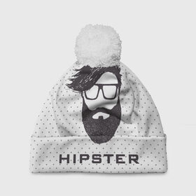 Шапка 3D c помпоном с принтом Hipster в Петрозаводске, 100% полиэстер | универсальный размер, печать по всей поверхности изделия | hair | hipster | man | волосы | мужчина | парень | прическа | хипстер