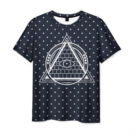 Мужская футболка 3D с принтом Illuminati в Петрозаводске, 100% полиэфир | прямой крой, круглый вырез горловины, длина до линии бедер | illuminati | pyramid | загадка | иллюминаты | око | пирамида | просвещение | просвещенные | тайна