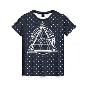 Женская футболка 3D с принтом Illuminati в Петрозаводске, 100% полиэфир ( синтетическое хлопкоподобное полотно) | прямой крой, круглый вырез горловины, длина до линии бедер | illuminati | pyramid | загадка | иллюминаты | око | пирамида | просвещение | просвещенные | тайна