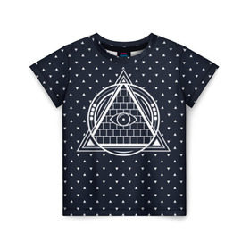 Детская футболка 3D с принтом Illuminati в Петрозаводске, 100% гипоаллергенный полиэфир | прямой крой, круглый вырез горловины, длина до линии бедер, чуть спущенное плечо, ткань немного тянется | illuminati | pyramid | загадка | иллюминаты | око | пирамида | просвещение | просвещенные | тайна