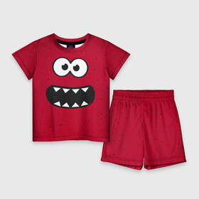 Детский костюм с шортами 3D с принтом Веселый монстрик в Петрозаводске,  |  | eye | funny | hell | monster | smile | глаз | домовой | зубастик | монстр | прикол | смайл | улыбка | черт