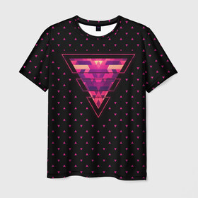 Мужская футболка 3D с принтом Треугольная геометрия в Петрозаводске, 100% полиэфир | прямой крой, круглый вырез горловины, длина до линии бедер | geometry | triangle | геометрия | треугольник