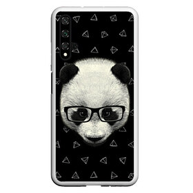 Чехол для Honor 20 с принтом Умная панда в Петрозаводске, Силикон | Область печати: задняя сторона чехла, без боковых панелей | animal | bear | beast | hipster | panda | smart | животное | зверь | медведь | очки | панда | свэг | умный | хипстер