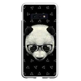 Чехол для Samsung S10E с принтом Умная панда в Петрозаводске, Силикон | Область печати: задняя сторона чехла, без боковых панелей | animal | bear | beast | hipster | panda | smart | животное | зверь | медведь | очки | панда | свэг | умный | хипстер