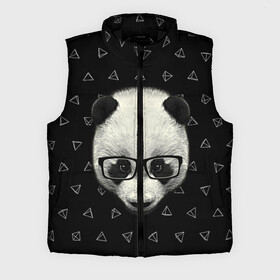 Мужской жилет утепленный 3D с принтом Умная панда в Петрозаводске,  |  | Тематика изображения на принте: animal | bear | beast | hipster | panda | smart | животное | зверь | медведь | очки | панда | свэг | умный | хипстер