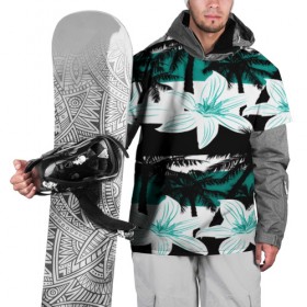 Накидка на куртку 3D с принтом Тропические цветы в Петрозаводске, 100% полиэстер |  | Тематика изображения на принте: 