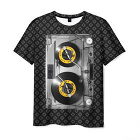 Мужская футболка 3D с принтом DJ Tape в Петрозаводске, 100% полиэфир | прямой крой, круглый вырез горловины, длина до линии бедер | dj | equalizer | music | retro | sound | tape | диджей | кассета | меломан | музыка | пленка | ретро | эквалайзер