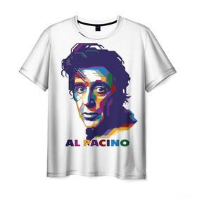 Мужская футболка 3D с принтом Al Pacino в Петрозаводске, 100% полиэфир | прямой крой, круглый вырез горловины, длина до линии бедер | актёр | аль пачино | артист | звезда | кино | киноактёр | кинозвезда | кинофильм | роль