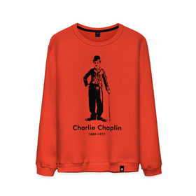 Мужской свитшот хлопок с принтом Чарли Чаплин в Петрозаводске, 100% хлопок |  | Тематика изображения на принте: 