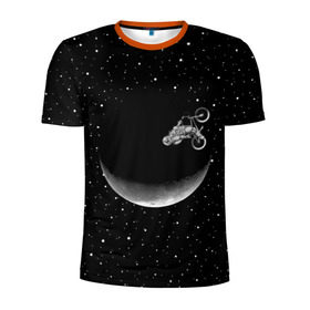 Мужская футболка 3D спортивная с принтом Астронавт байкер в Петрозаводске, 100% полиэстер с улучшенными характеристиками | приталенный силуэт, круглая горловина, широкие плечи, сужается к линии бедра | astronaut | cosmonaut | cosmos | galaxy | moto | planet | space | star | universe | астронавт | байкер | вселенная | галактика | звезды | космонавт | космос | луна | мотоцикл | планета