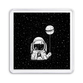 Магнит 55*55 с принтом Астронавт с шариком в Петрозаводске, Пластик | Размер: 65*65 мм; Размер печати: 55*55 мм | astronaut | cosmonaut | cosmos | dead | galaxy | moon | planet | space | star | universe | астронавт | вселенная | галактика | звезды | космонавт | космос | луна | планета | шарик