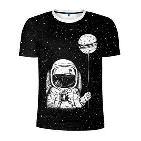 Мужская футболка 3D спортивная с принтом Астронавт с шариком в Петрозаводске, 100% полиэстер с улучшенными характеристиками | приталенный силуэт, круглая горловина, широкие плечи, сужается к линии бедра | astronaut | cosmonaut | cosmos | dead | galaxy | moon | planet | space | star | universe | астронавт | вселенная | галактика | звезды | космонавт | космос | луна | планета | шарик