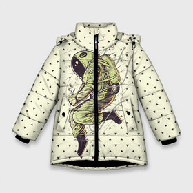 Зимняя куртка для девочек 3D с принтом Зеленая миссия в Петрозаводске, ткань верха — 100% полиэстер; подклад — 100% полиэстер, утеплитель — 100% полиэстер. | длина ниже бедра, удлиненная спинка, воротник стойка и отстегивающийся капюшон. Есть боковые карманы с листочкой на кнопках, утяжки по низу изделия и внутренний карман на молнии. 

Предусмотрены светоотражающий принт на спинке, радужный светоотражающий элемент на пуллере молнии и на резинке для утяжки. | Тематика изображения на принте: astronaut | cosmonaut | cosmos | galaxy | planet | space | star | universe | астронавт | бесконечность | вселенная | галактика | звезды | космонавт | космос | планета | природа