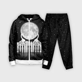 Детский костюм 3D с принтом Лунная мелодия в Петрозаводске,  |  | astronaut | cosmonaut | cosmos | galaxy | meteor | moon | planet | space | universe | астронавт | вселенная | галактика | звезды | космонавт | космос | луна | мелодия | музыка | ноты