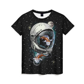 Женская футболка 3D с принтом Подводный космос в Петрозаводске, 100% полиэфир ( синтетическое хлопкоподобное полотно) | прямой крой, круглый вырез горловины, длина до линии бедер | astronaut | cosmonaut | cosmos | galaxy | meteor | moon | planet | space | star | universe | астронавт | бесконечность | вселенная | галактика | звезды | космонавт | космос | луна