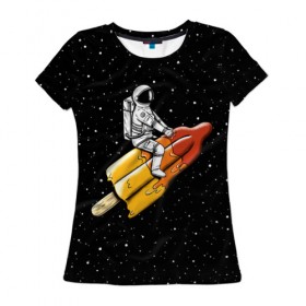 Женская футболка 3D с принтом Сладкая ракета в Петрозаводске, 100% полиэфир ( синтетическое хлопкоподобное полотно) | прямой крой, круглый вырез горловины, длина до линии бедер | 