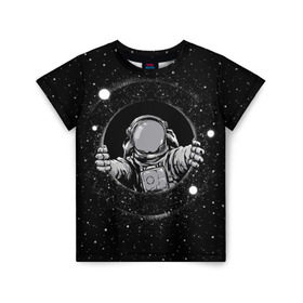 Детская футболка 3D с принтом Черная дыра в Петрозаводске, 100% гипоаллергенный полиэфир | прямой крой, круглый вырез горловины, длина до линии бедер, чуть спущенное плечо, ткань немного тянется | Тематика изображения на принте: astronaut | cosmonaut | cosmos | galaxy | meteor | moon | planet | space | star | universe | астронавт | бесконечность | вселенная | галактика | космонавт | космос | черная дыра