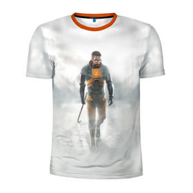 Мужская футболка 3D спортивная с принтом Half - life в Петрозаводске, 100% полиэстер с улучшенными характеристиками | приталенный силуэт, круглая горловина, широкие плечи, сужается к линии бедра | Тематика изображения на принте: half | life | гордон | фримен | хедкраб