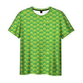 Мужская футболка 3D с принтом Чешуя 2 в Петрозаводске, 100% полиэфир | прямой крой, круглый вырез горловины, длина до линии бедер | Тематика изображения на принте: дракон | змея | мозаика | узор | чешуя