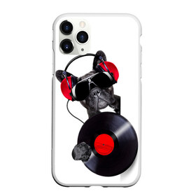 Чехол для iPhone 11 Pro матовый с принтом DJ бульдог в Петрозаводске, Силикон |  | бульдог | винил | диджей | музыка | наушники | очки | пёс | пластинка | собака | юмор